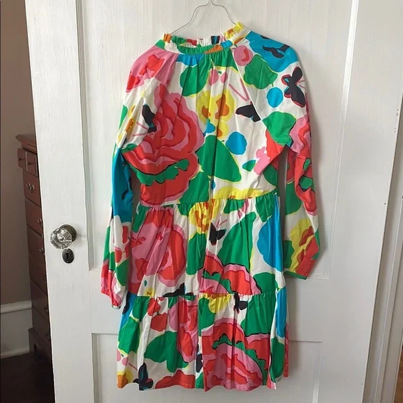 J. Crew Multicolor Floral V-Neck Dress - Picture 3 of 3